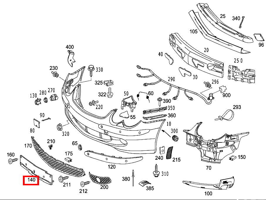 Kennzeichenblende VORNE SL 550 Roadster 230