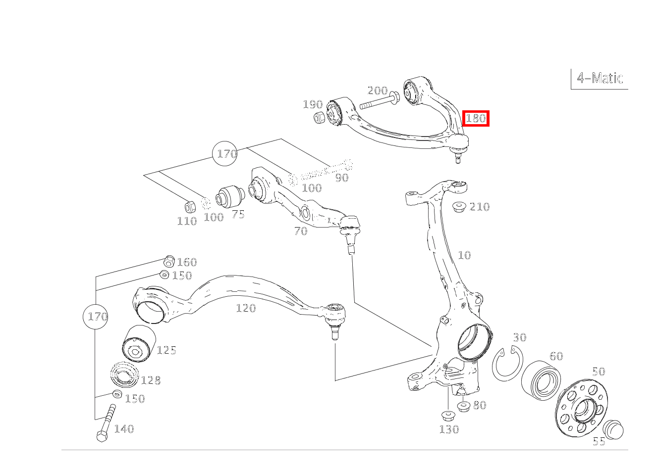 Querlenker OBEN LINKS S 550 Limousine lang BCA 221 Querlenker OBEN LINKS S 550 Limousine lang BCA 221