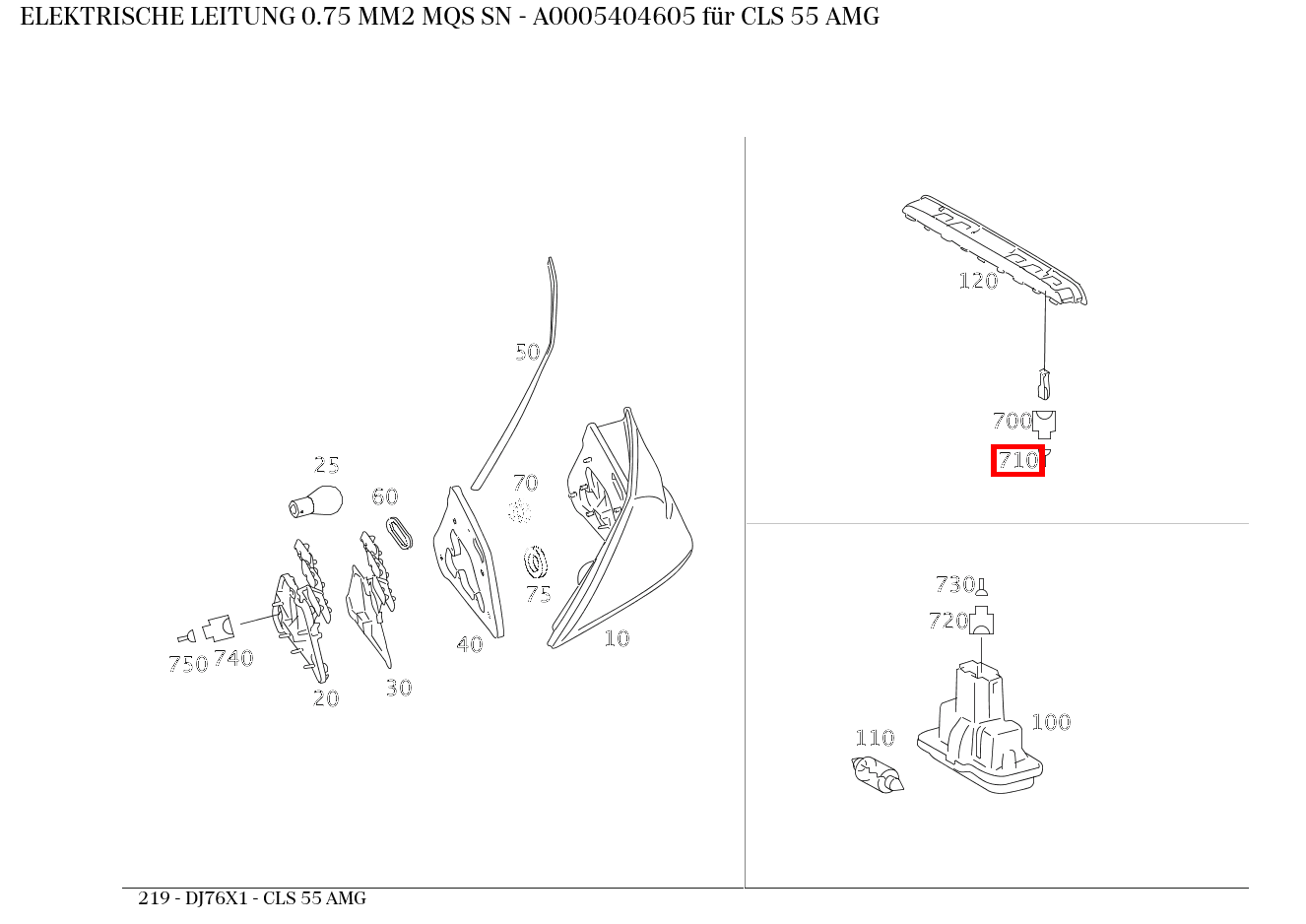 Elektrische Leitung 0.75 MM2 MQS SN CLS 55 AMG 219 Elektrische Leitung 0.75 MM2 MQS SN CLS 55 AMG 219