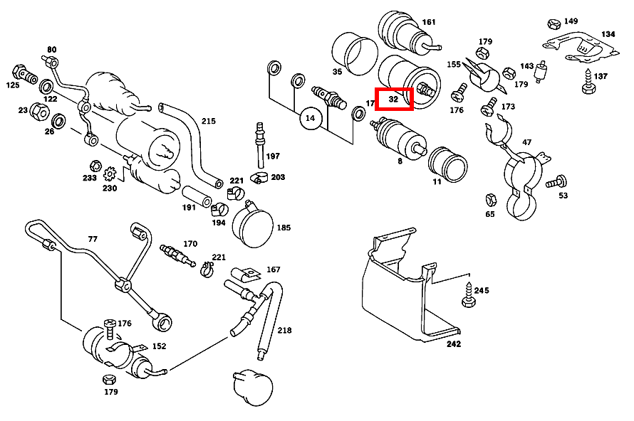 Kraftstofffilter 500 SL Roadster m. Automatic 107 Kraftstofffilter 500 SL Roadster m. Automatic 107