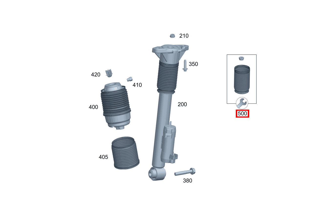 SCHUTZROHR STOSSDAEMPFER Reparatursatz Mercedes-AMG GLS 63 4MATIC+ 167