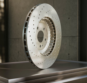 Abgebildet ist eine Mercedes-Benz Bremsschreibe auf einer grauen Arbeitsplatte stehend.