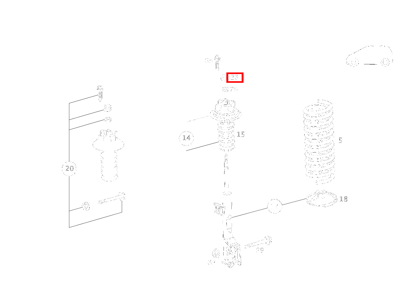 Sechskantmutter LAGER AN FEDERBEIN; M14X1.5 A 160 Coupé 169