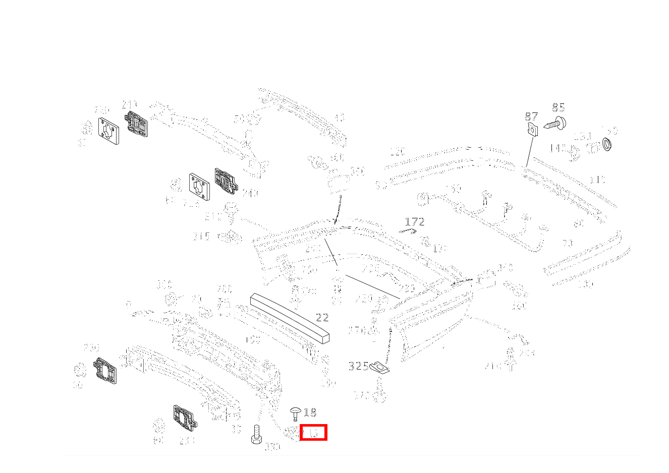 FEDERKLAMMER Stoßfänger hinten S 350 L 4-MATIC 220