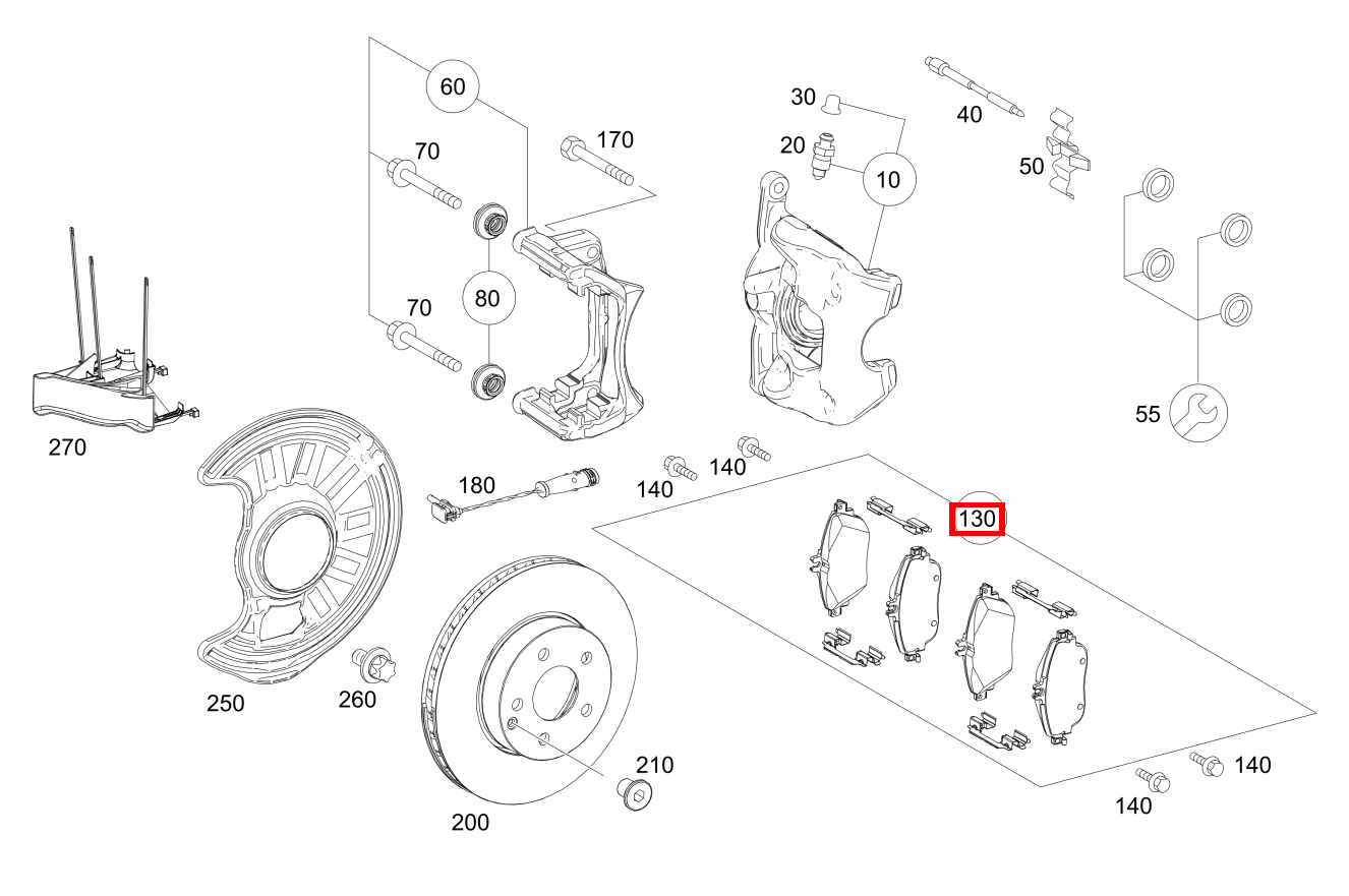 Teilesatz Bremsbelag Teilesatz A 45 AMG 4MATIC 176