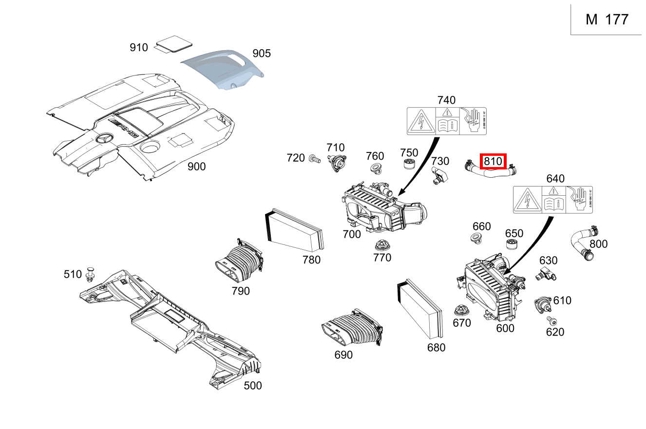 Formschlauch Turbolader zum Luftfiltergehäuse Mercedes-AMG GT 63 S 4MATIC+ 290