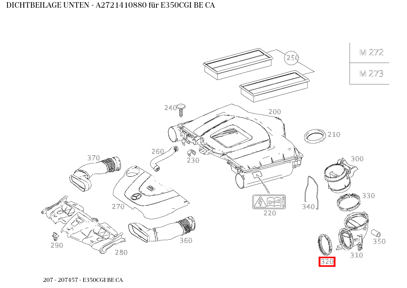 Dichtbeilage UNTEN E350CGI BE CA 207 Dichtbeilage UNTEN E350CGI BE CA 207