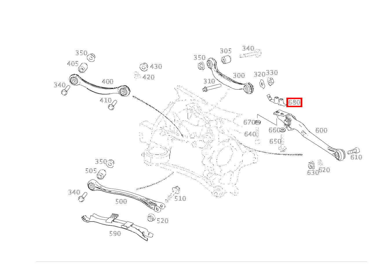 Gewindeplatte Spurstange an Hinterachsträger CLS 55 AMG 219