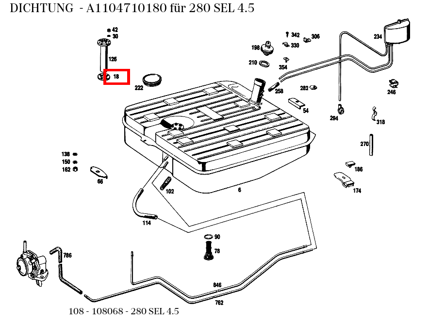 ABDICHTUNG 280 SEL 4.5 108 ABDICHTUNG 280 SEL 4.5 108