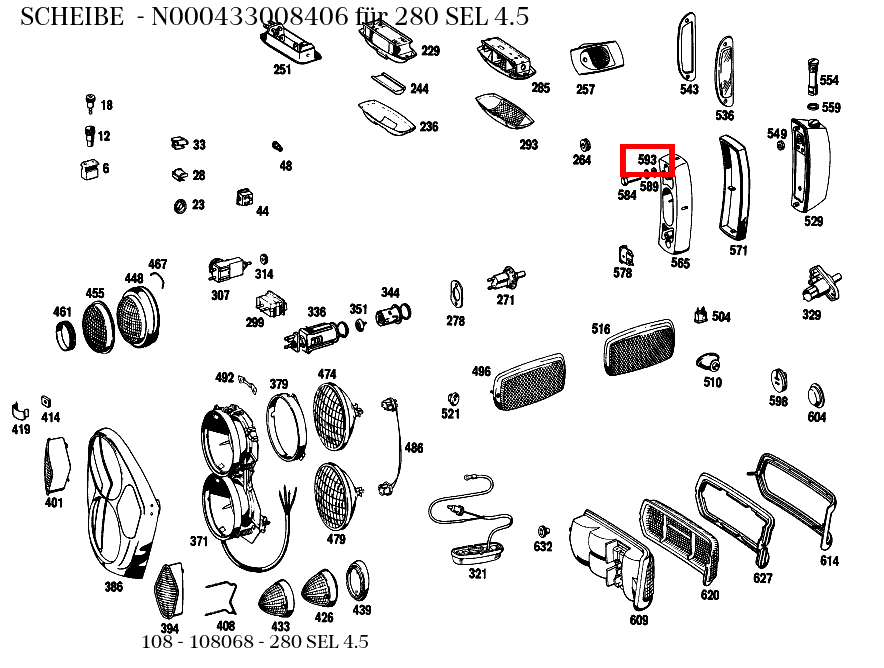 Scheibe 280 SEL 4.5 108 Scheibe 280 SEL 4.5 108
