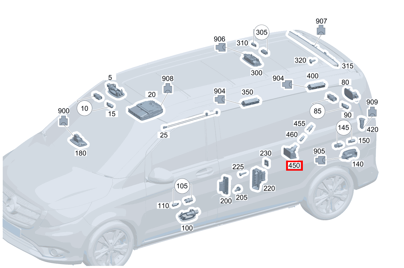 Innenleuchte Umfeldleuchte Heckdeckel V 220 d EDITION Kompakt 460 Innenleuchte Umfeldleuchte Heckdeckel V 220 d EDITION Kompakt 460