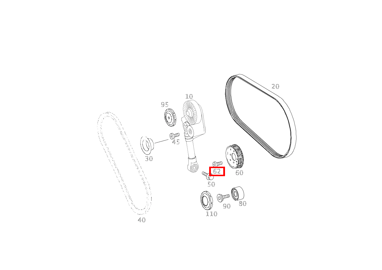 Sechskantschraube Riemenscheibe; M6X10 G 300 CDI/4X4/3428 Lang 461 Sechskantschraube Riemenscheibe; M6X10 G 300 CDI/4X4/3428 Lang 461