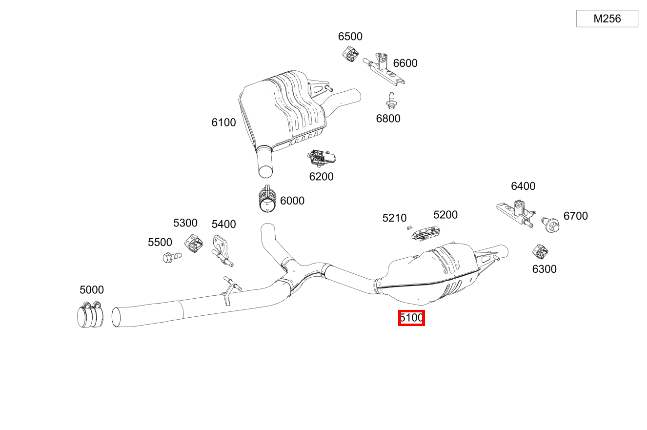 ABGASLEITUNG HINTEN Hinten links Mercedes-AMG E 53 4MATIC+ T-Modell 213