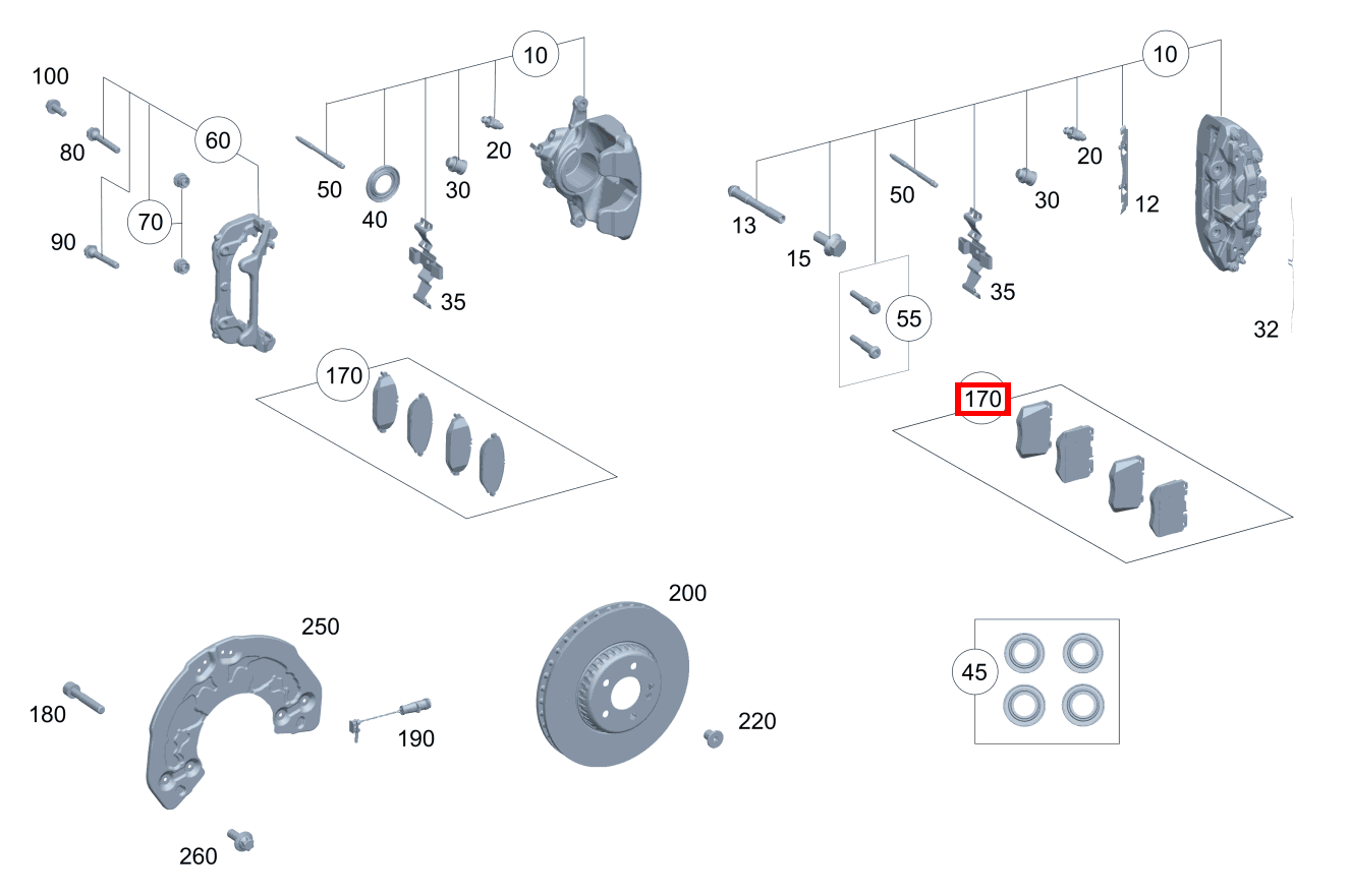Teilesatz Bremsbelag Teilesatz Mercedes-AMG E 43 T 4M 213