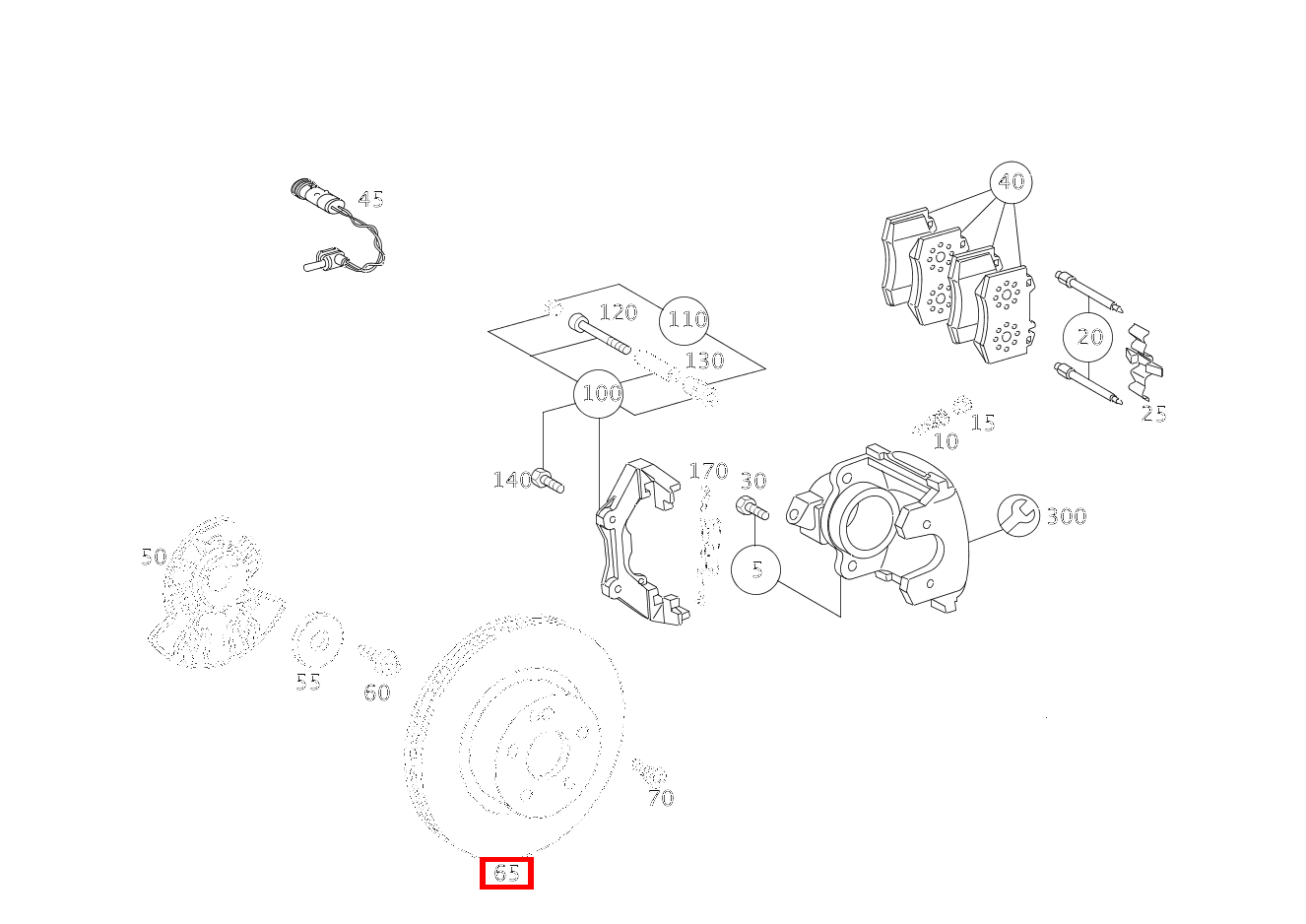 Bremsscheibe Vorne rechts S 500 4MATIC Limousine 220