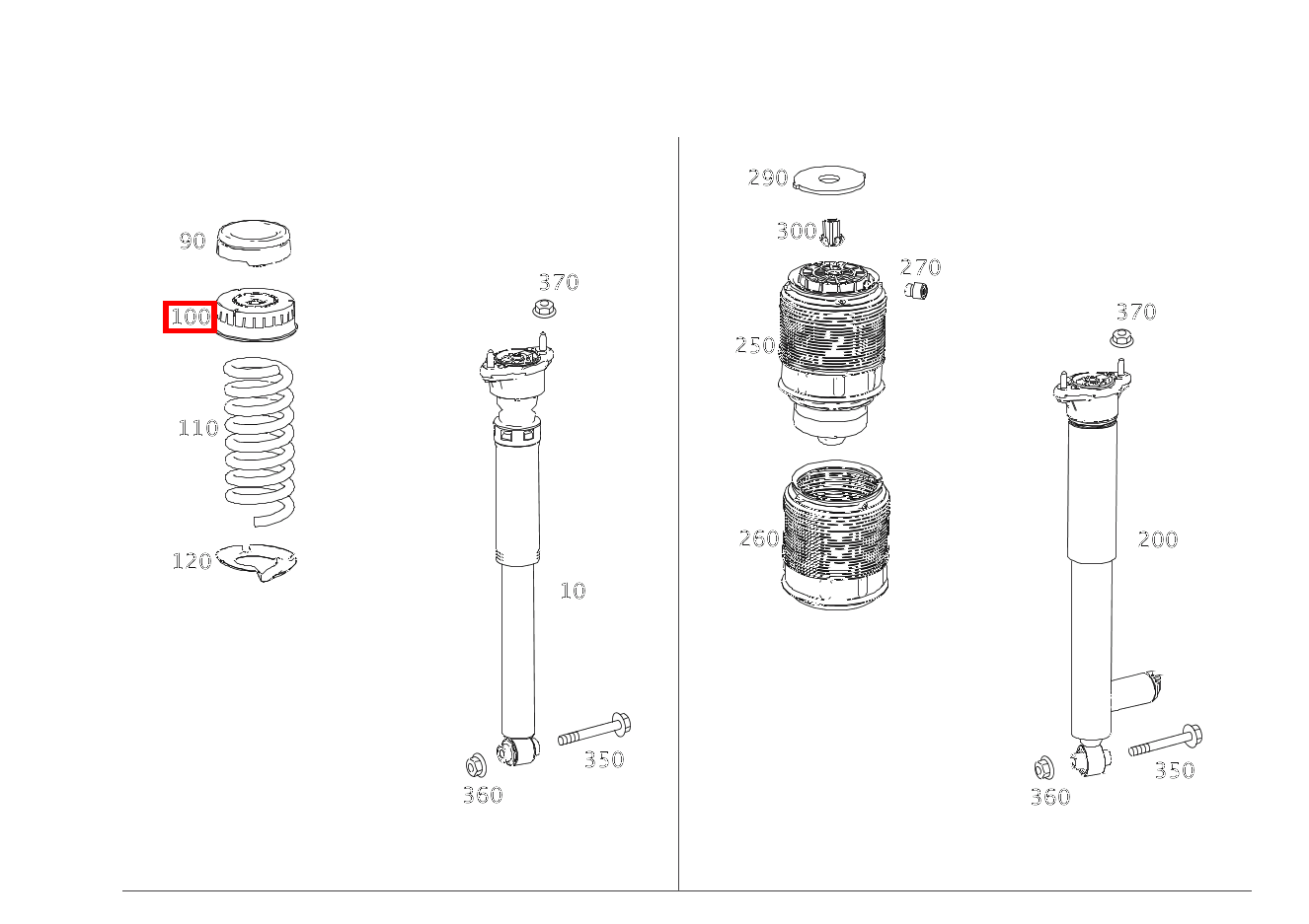 Federlager OBEN E 200 CDI Limousine 213