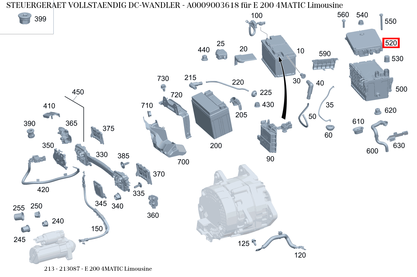 Steuergerät vollständig DC-WANDLER E 200 4MATIC Limousine 213 Steuergerät vollständig DC-WANDLER E 200 4MATIC Limousine 213