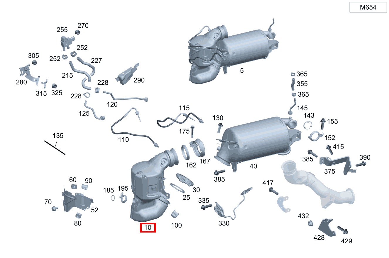 Abgasleitung Katalysator C 220 d 4MATIC Cabriolet 205 Abgasleitung Katalysator C 220 d 4MATIC Cabriolet 205