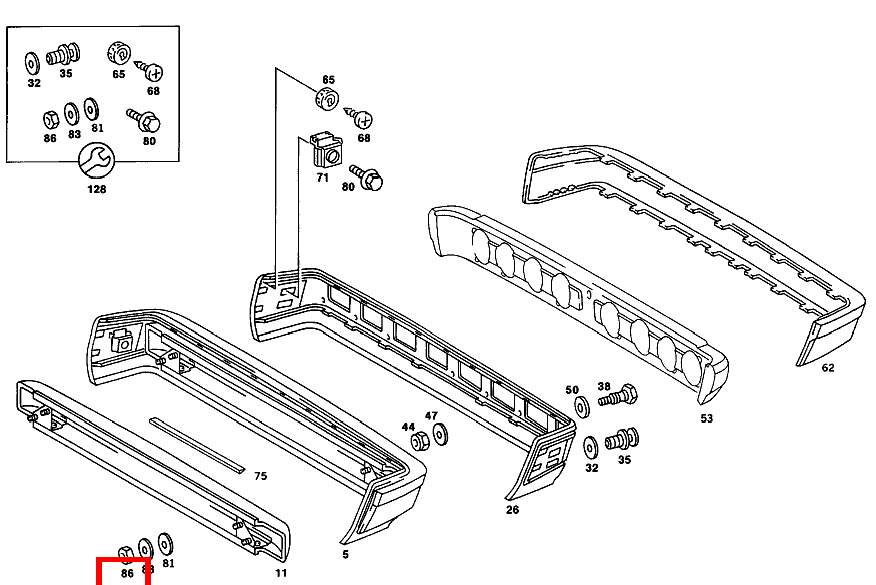 Sechskantmutter STOSSFAENGER HINTEN AN QUERTRAEGER HECKMITTELSTUECK; M8 190 D 2.5 Turbo 201 Sechskantmutter STOSSFAENGER HINTEN AN QUERTRAEGER HECKMITTELSTUECK; M8 190 D 2.5 Turbo 201