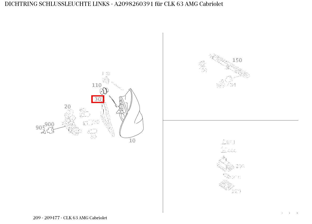Dichtring SCHLUSSLEUCHTE LINKS CLK 63 AMG Cabriolet 209 Dichtring SCHLUSSLEUCHTE LINKS CLK 63 AMG Cabriolet 209