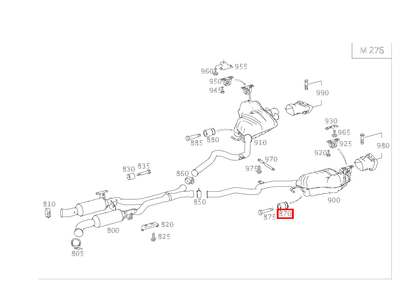Schwingungstilger Nachschalldämpfer links für M 166, R 251-Klasse 