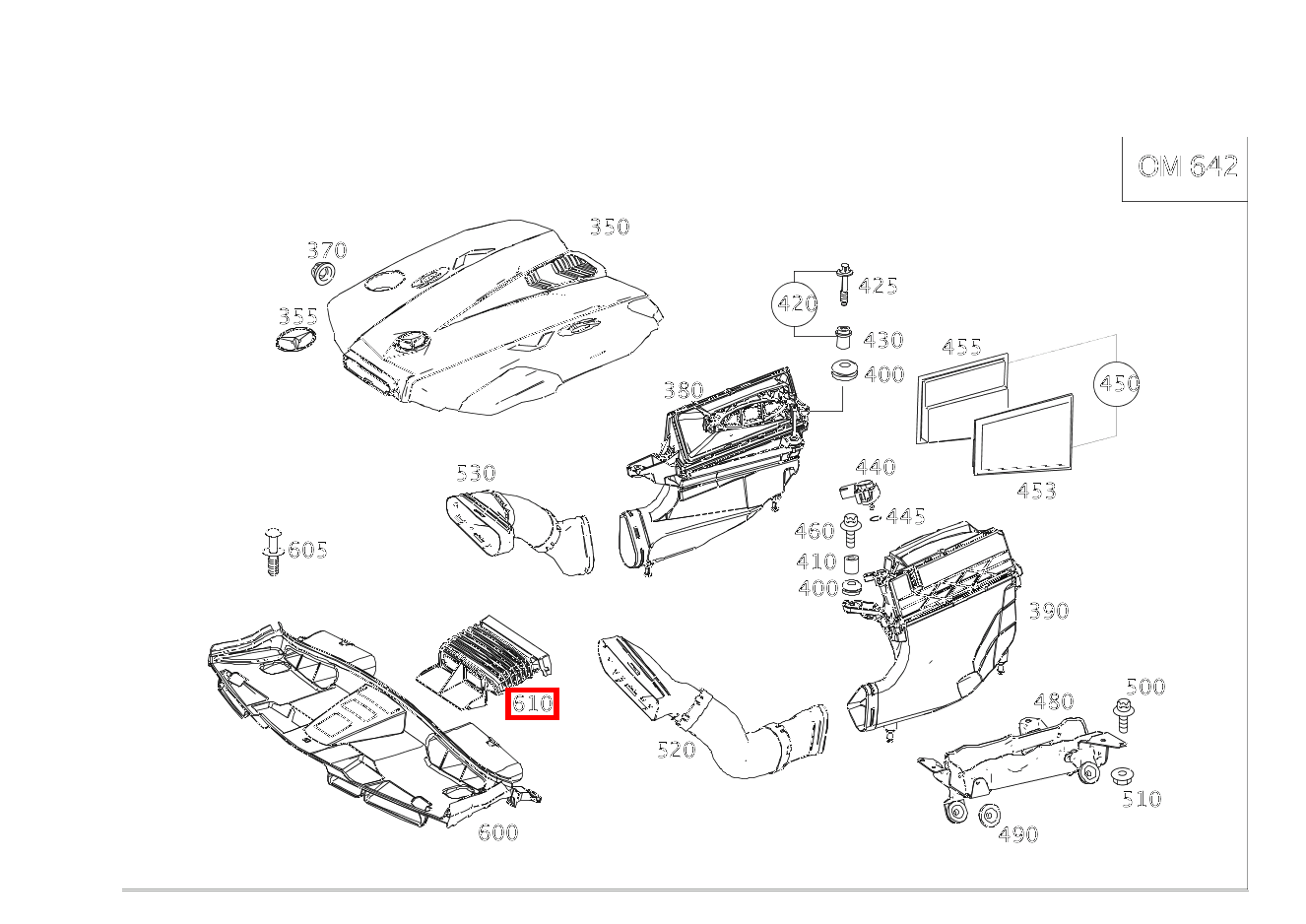 Luftkanal Luftansaugung CLS 350 SB 4Matic 218