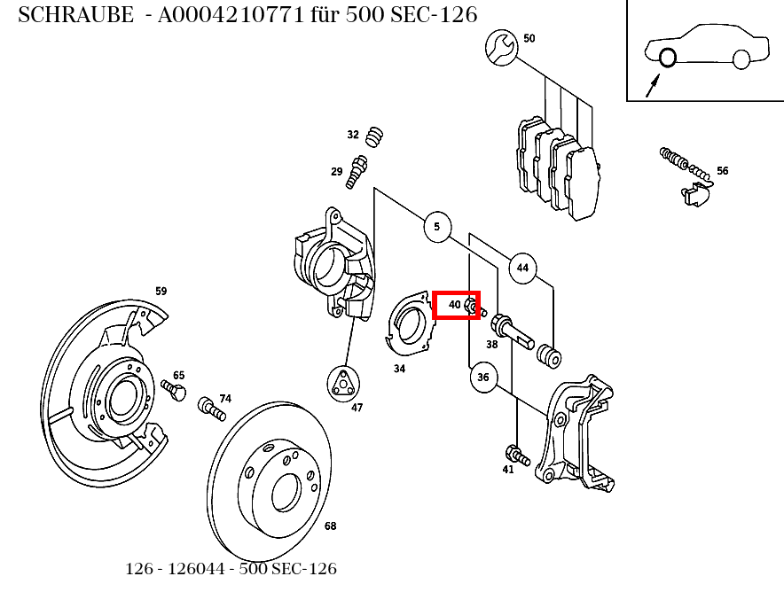 Schraube 500 SEC-126 126 Schraube 500 SEC-126 126