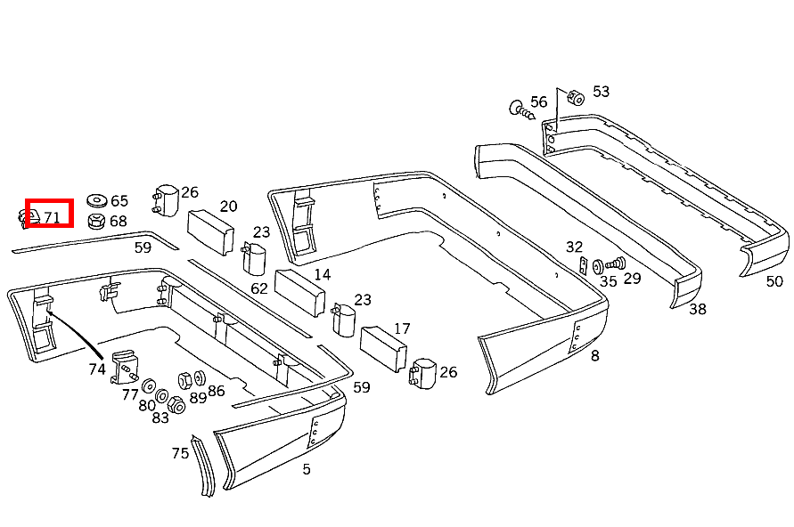 FEDERKLAMMER BLENDE AN STOSSFAENGER B 180 247