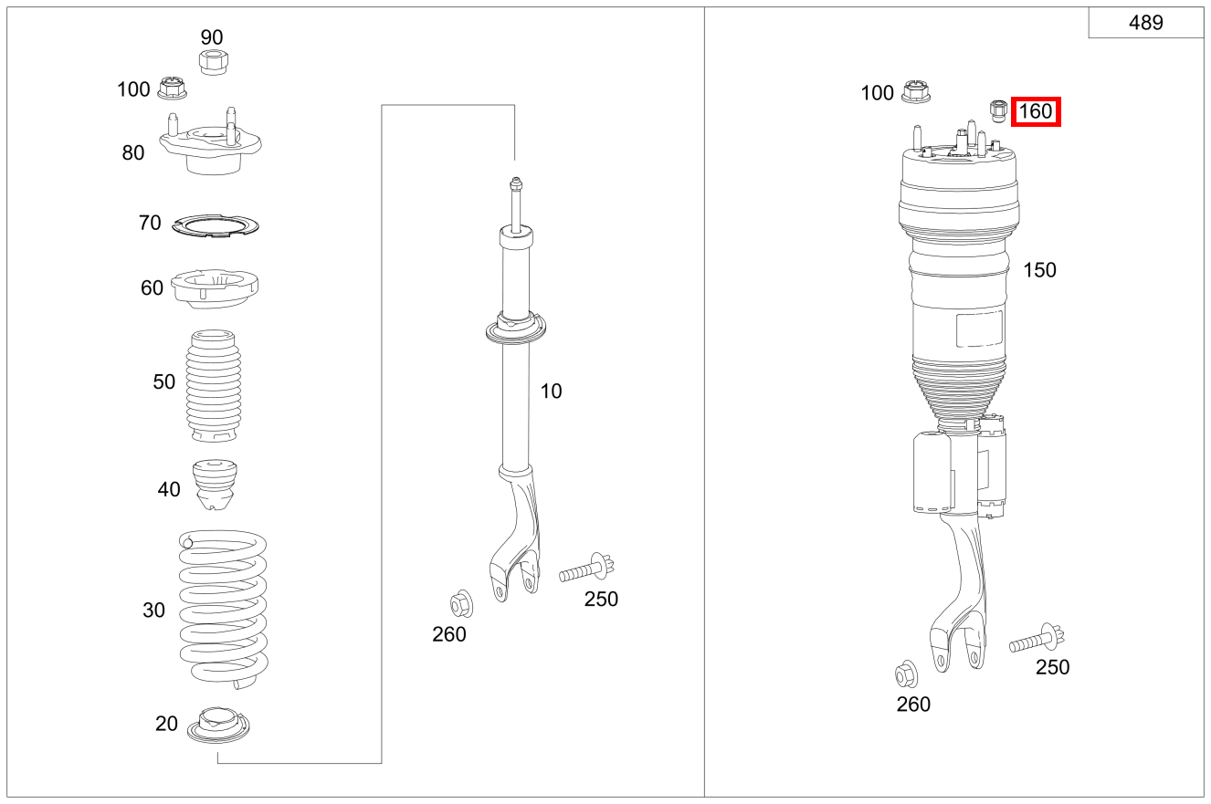 Anschlussstutzen Druckleitung an Federbein Mercedes-AMG GLC 63 S 4MATIC+ Coupé 253 Anschlussstutzen Druckleitung an Federbein Mercedes-AMG GLC 63 S 4MATIC+ Coupé 253