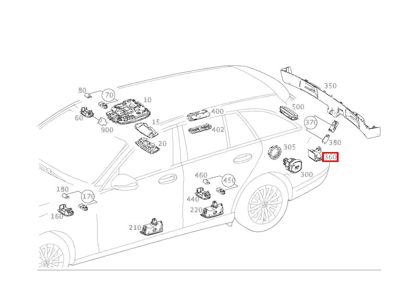Innenleuchte Rückwandtür unten 207 Innenleuchte Rückwandtür unten 207