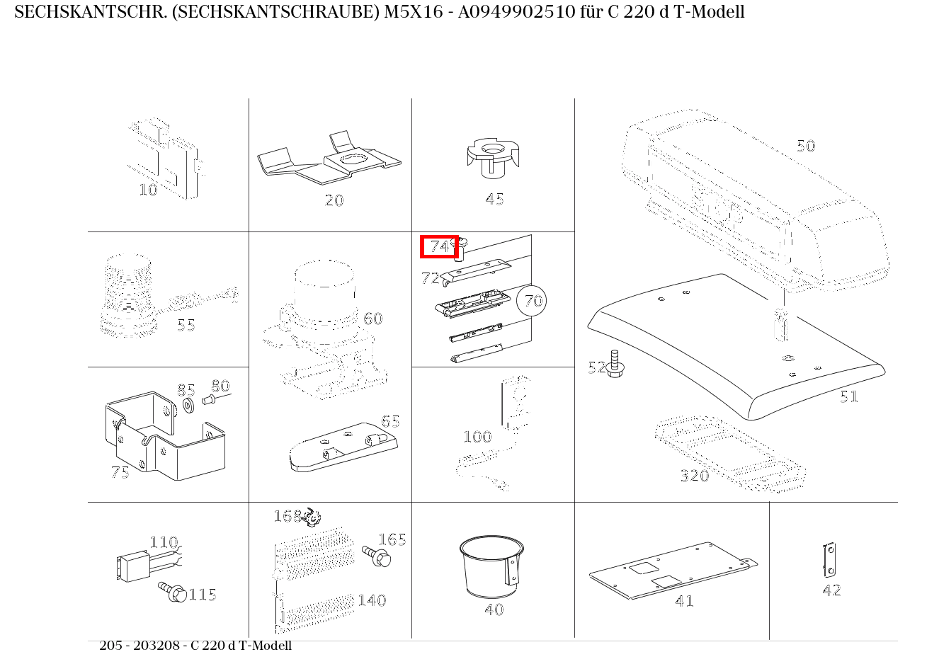 Sechskantschraube M5X16 C 220 d T-Modell 205