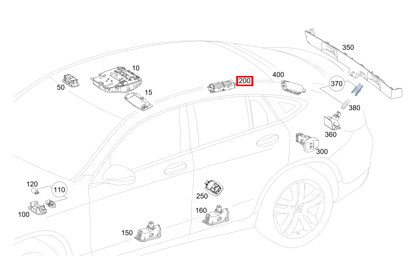 Innenraumleuchte Haltegriff hinten rechts Mercedes-AMG GLC 63 S 4MATIC+ Coupé 253