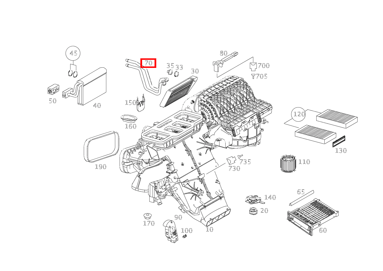 Teilesatz Rohrleitung TEILESATZ für M 166, R 251, GLE 292-Klasse 