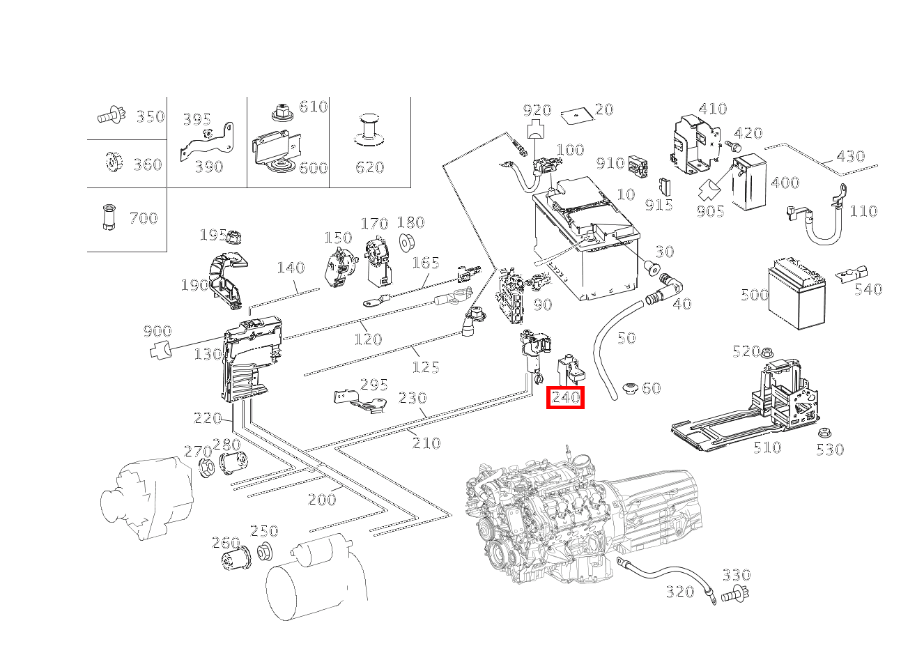 ABDECKUNG AUS KUNSTSTOFF SICHERUNG AN POLKLEMME E 220 CDI T-Modell 253