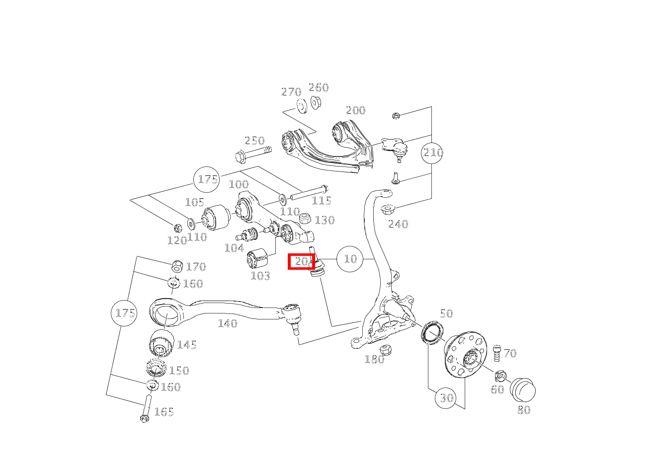 TRAGGELENK Achsschenkel rechts CLS 55 AMG 219 TRAGGELENK Achsschenkel rechts CLS 55 AMG 219