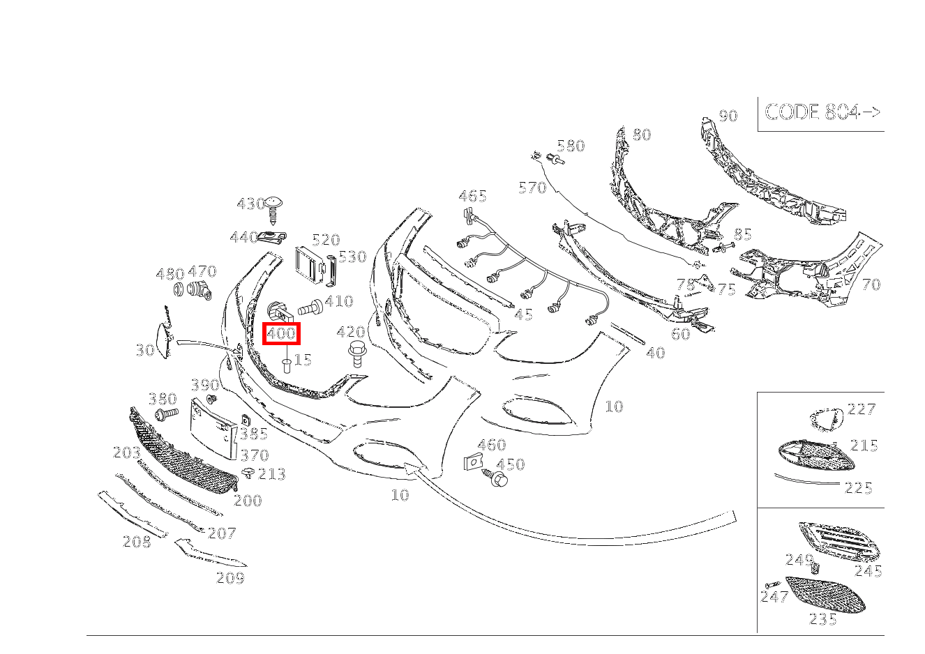 Stossfaengerseitenführung AN HALTER LEUCHTEINHEIT E 220 CDI T-Modell 253 Stossfaengerseitenführung AN HALTER LEUCHTEINHEIT E 220 CDI T-Modell 253