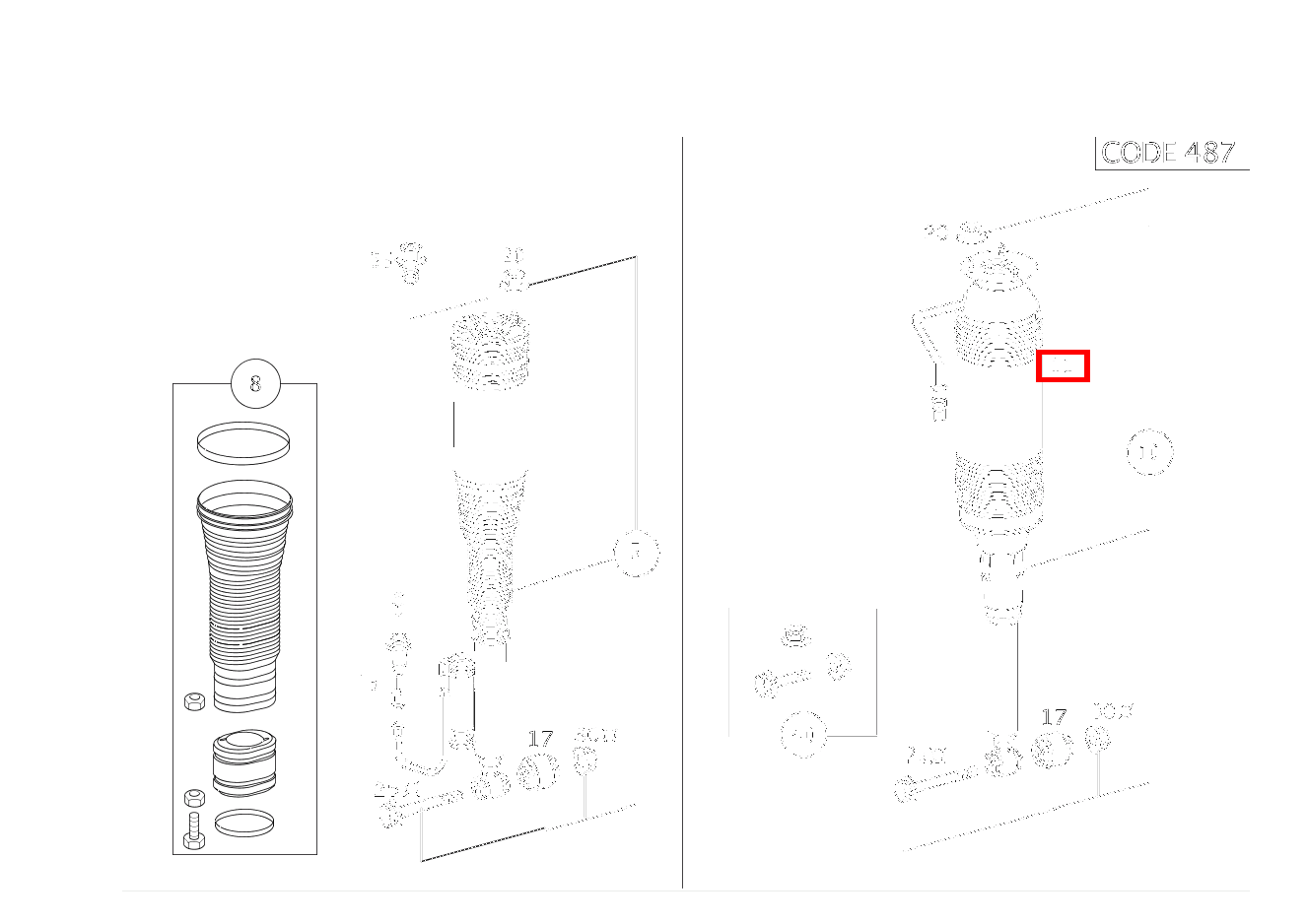 Federbein HINTERACHSE RECHTS S 600 Limousine (langer Radstand) 220 Federbein HINTERACHSE RECHTS S 600 Limousine (langer Radstand) 220