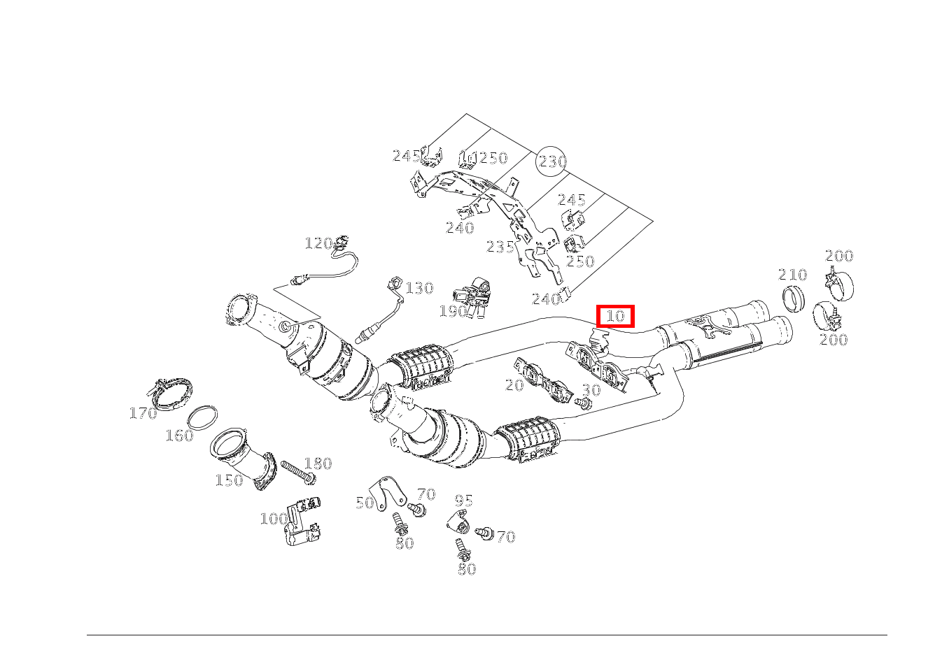Abgasanlage VORNE S 450 4MATIC Coupé 217
