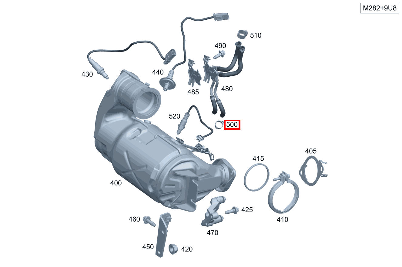 Schlauchschelle Abgasschläuche an Katalysator; 13-14.5 MM A 200 Limousine 177 Schlauchschelle Abgasschläuche an Katalysator; 13-14.5 MM A 200 Limousine 177