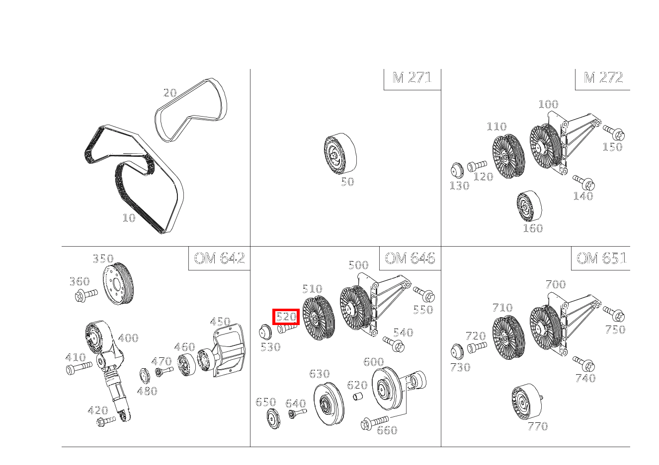 Zylinder-Schraube Umlenkrolle an Träger; M10X50 906