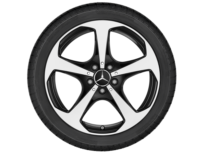 Original Mercedes-Benz 18 Zoll 5-Speichen-Rad schwarz glanzgedreht 