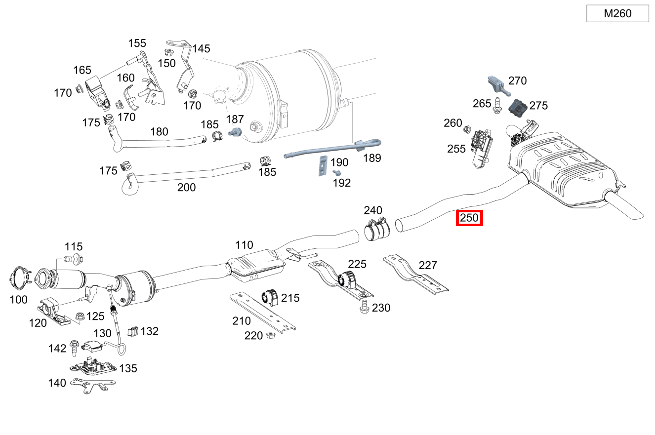 Abgasanlage Hinten CLA 250 4MATIC Shooting Brake 118 Abgasanlage Hinten CLA 250 4MATIC Shooting Brake 118