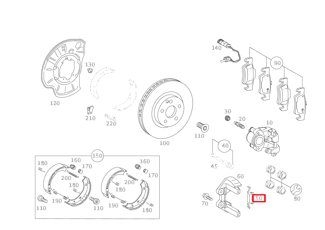 Spreizfeder Hinten links und rechts CL 600 COUPE 216