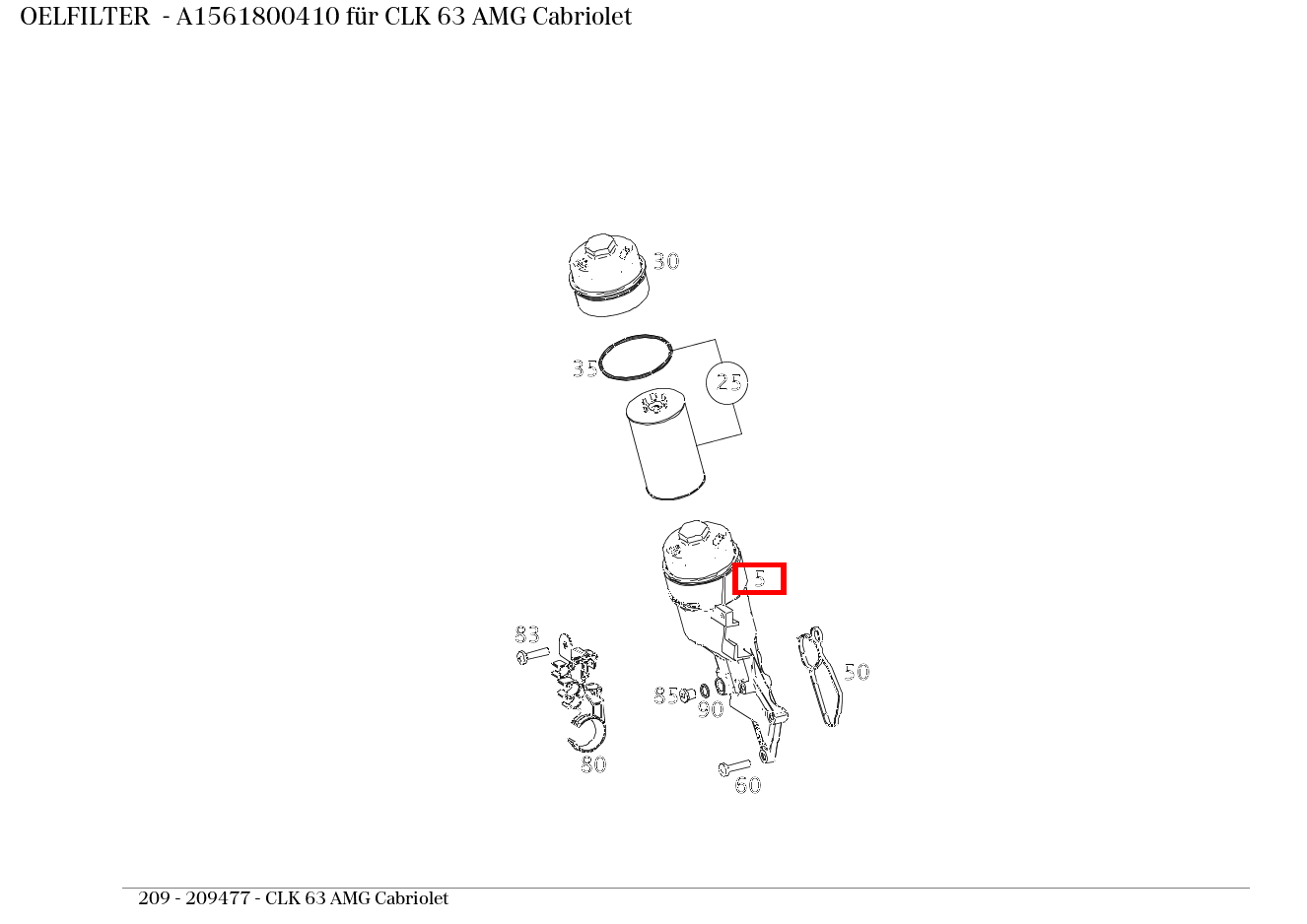 Ölfilter CLK 63 AMG Cabriolet 209