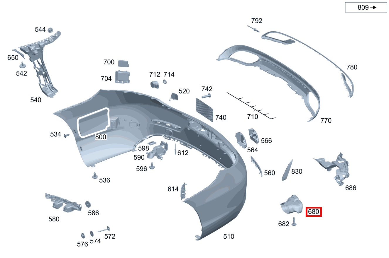 Endrohrblende Links C 200 Cabriolet 205