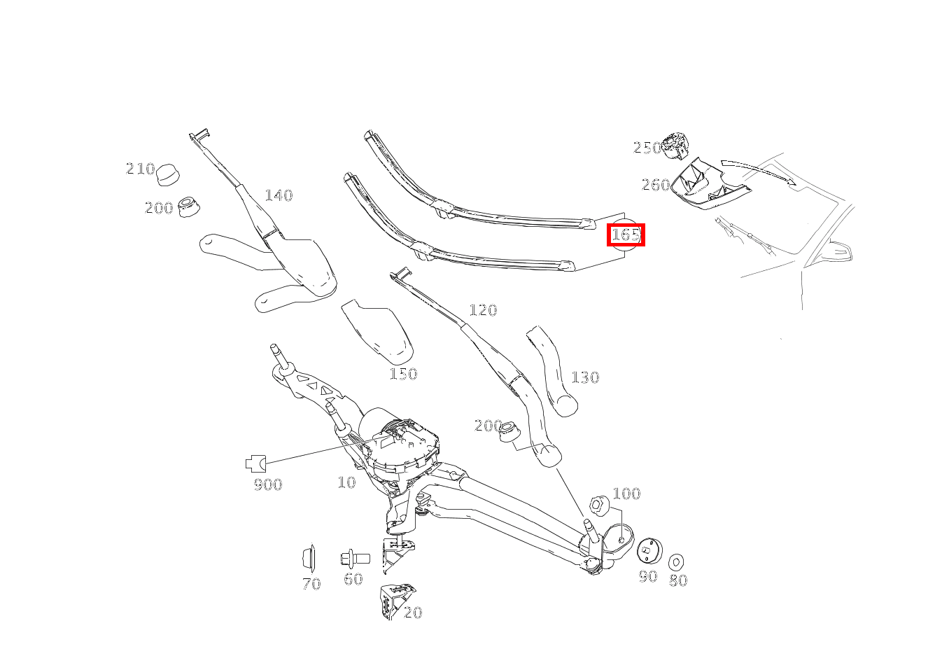 Teilesatz Wischerblatt TOPLOCK C 220 CDI 4MATIC Limousine 204