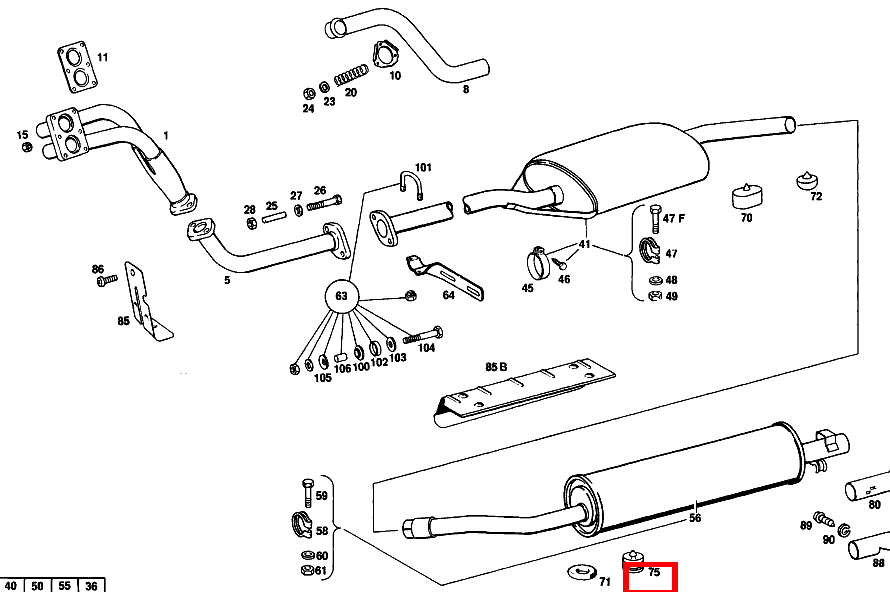 Gummipuffer AUFHAENGUNG NACHSCHALLDAEMPFER SLC 107, /8 115, SE 126  