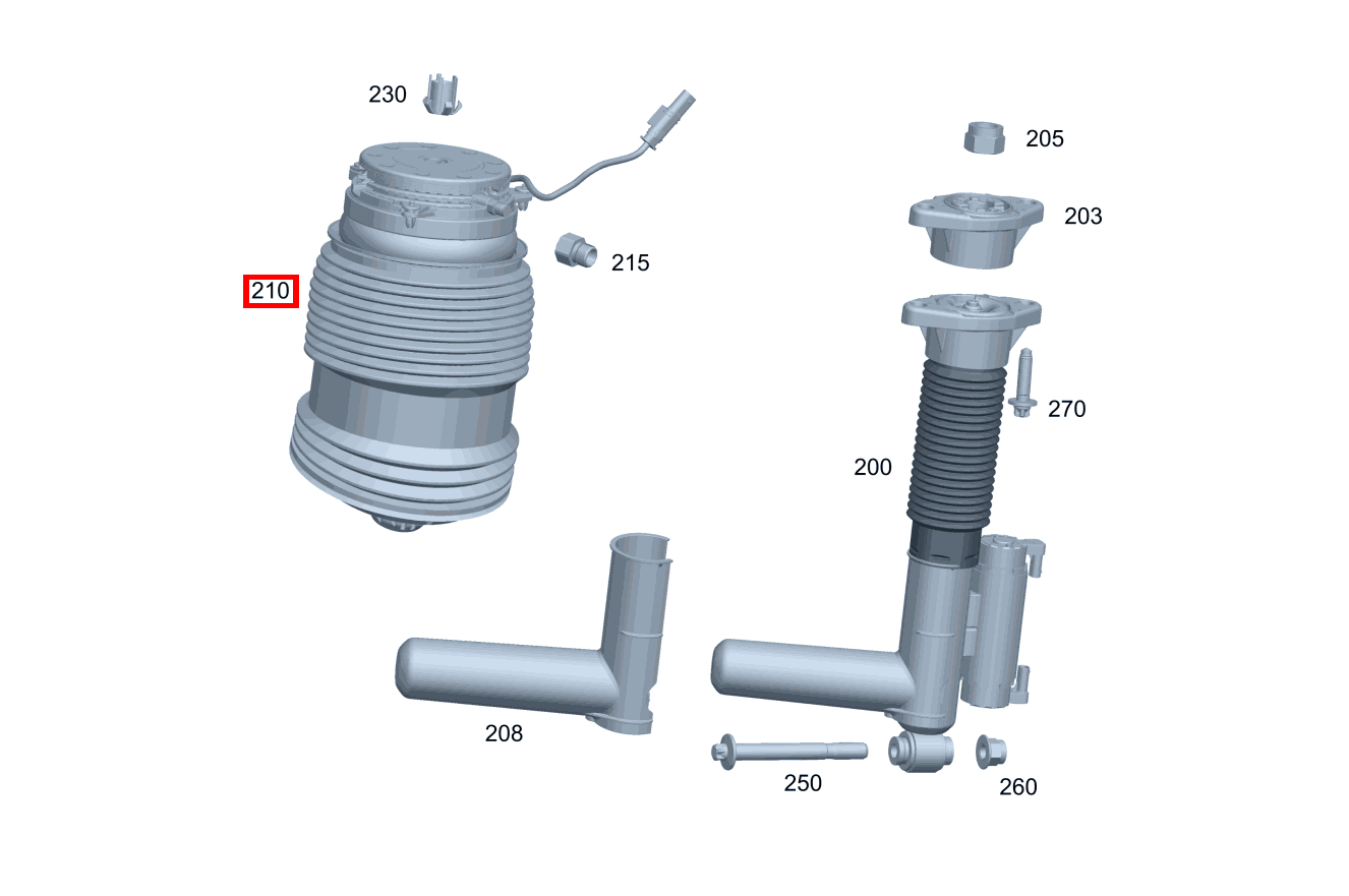 Luftfeder HINTEN LINKS E 200 4MATIC T-Modell 213
