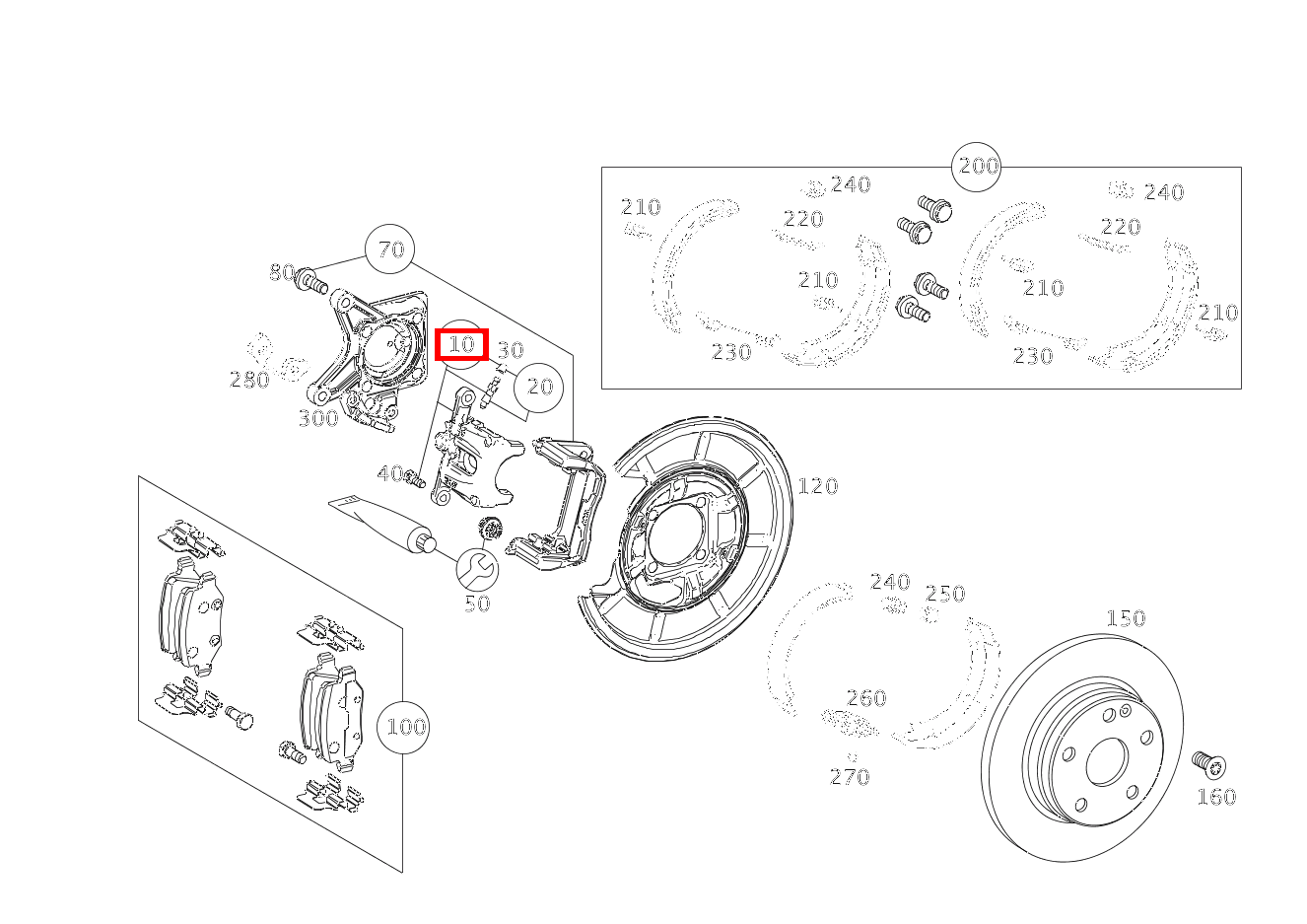 Bremssattel RECHTS B 200 CDI TOURER 245