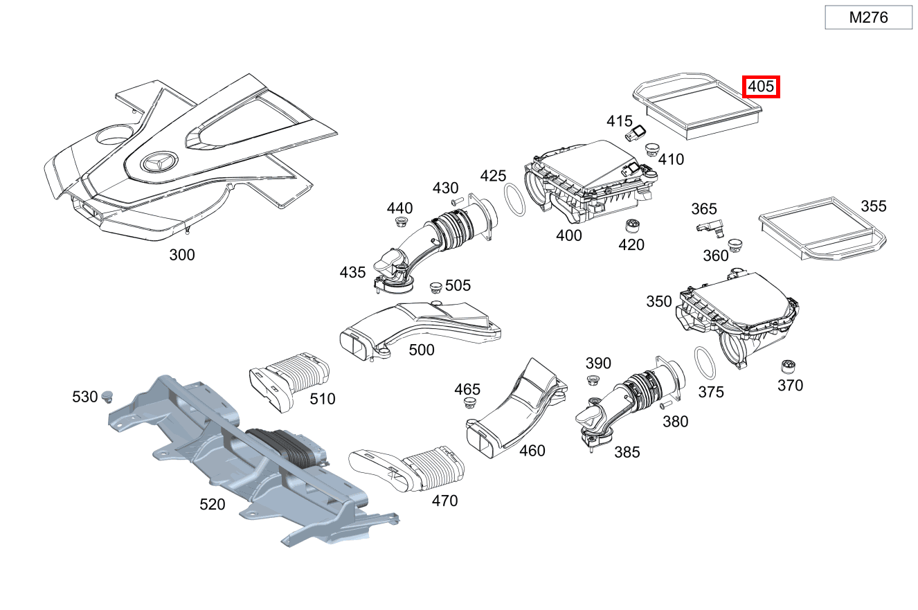 Luftfiltereinsatz Rechts Mercedes-Benz GLC 43 AMG 4M 253 Luftfiltereinsatz Rechts Mercedes-Benz GLC 43 AMG 4M 253